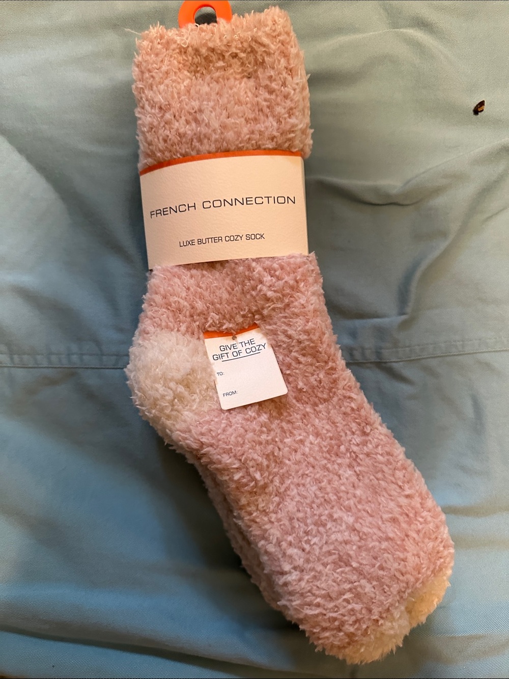 French Connection Plush Pink Fuzzy Men's Lounge Socks